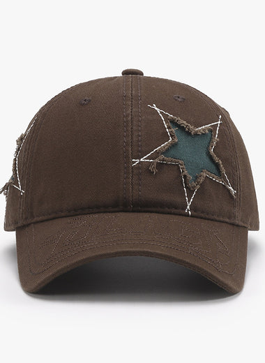 Adjustable Star Raw Hem Cap