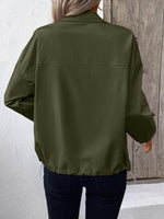 Pocketed Zip Up Long Sleeve Jacket