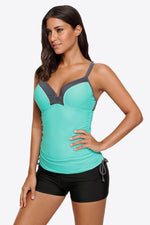 Contrast Sweetheart Neck Swim Cami