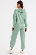 Cutout Drawstring Hoodie and Joggers Active Set