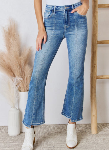 RISEN Full Size High Rise Ankle Flare Jeans