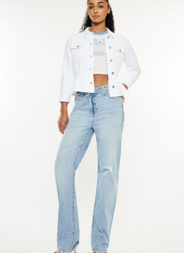 Kancan Distressed High Waist Straight Jeans