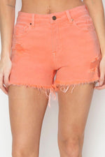 RISEN Full Size High Waist Ripped Denim Shorts