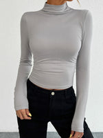 Mock Neck Long Sleeve T-Shirt