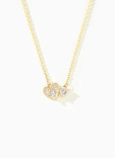 18K Gold-Plated 925 Sterling Silver Zircon Heart Necklace