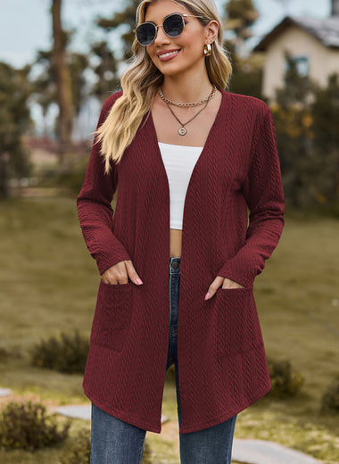 Open Front Long Sleeve Cardigan