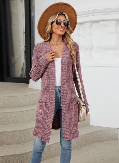 Open Front Long Sleeve Cardigan