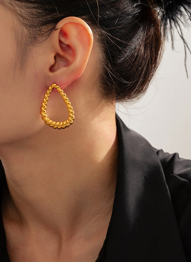 18K Gold-Plated Twisted Earrings