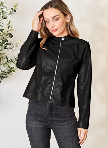 Mock Neck Zip Up Jacket