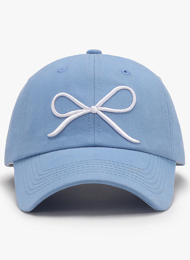 Bow Embroidered Cotton Baseball Cap