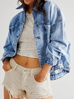 Pocketed Button Up Denim Jacket