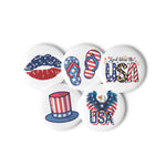 Set of pin buttons